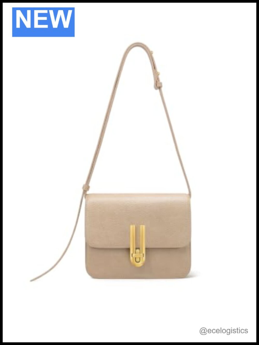 Vegan Leather Shoulder Bag with Twist Lock, Crossbody, Fits iPhone 17 Pro Max